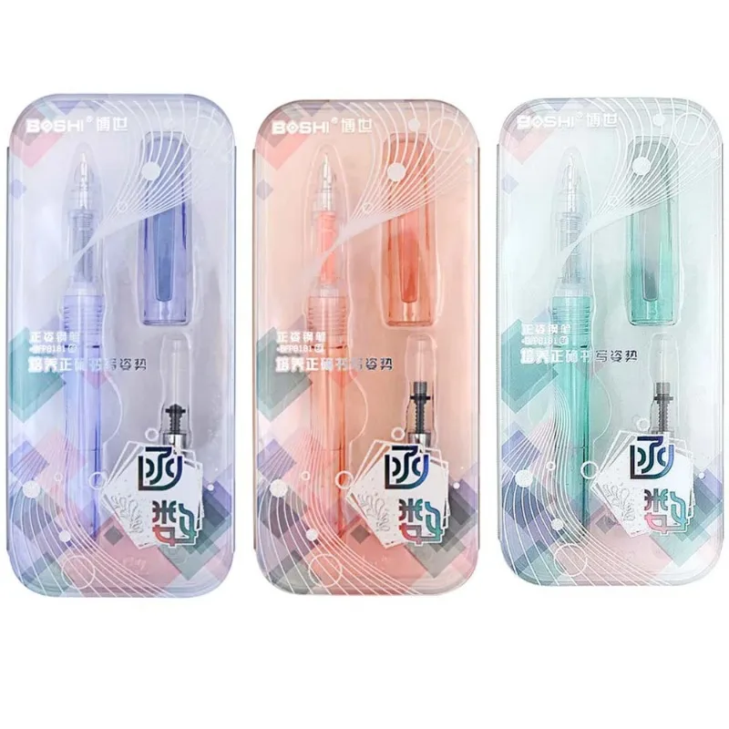 

Creative 3Color 0.38 Fountain Pen Boshi BFP8181 Student Office Accessories Stationery Supplies Ink Pens For Writing Gift Box Set