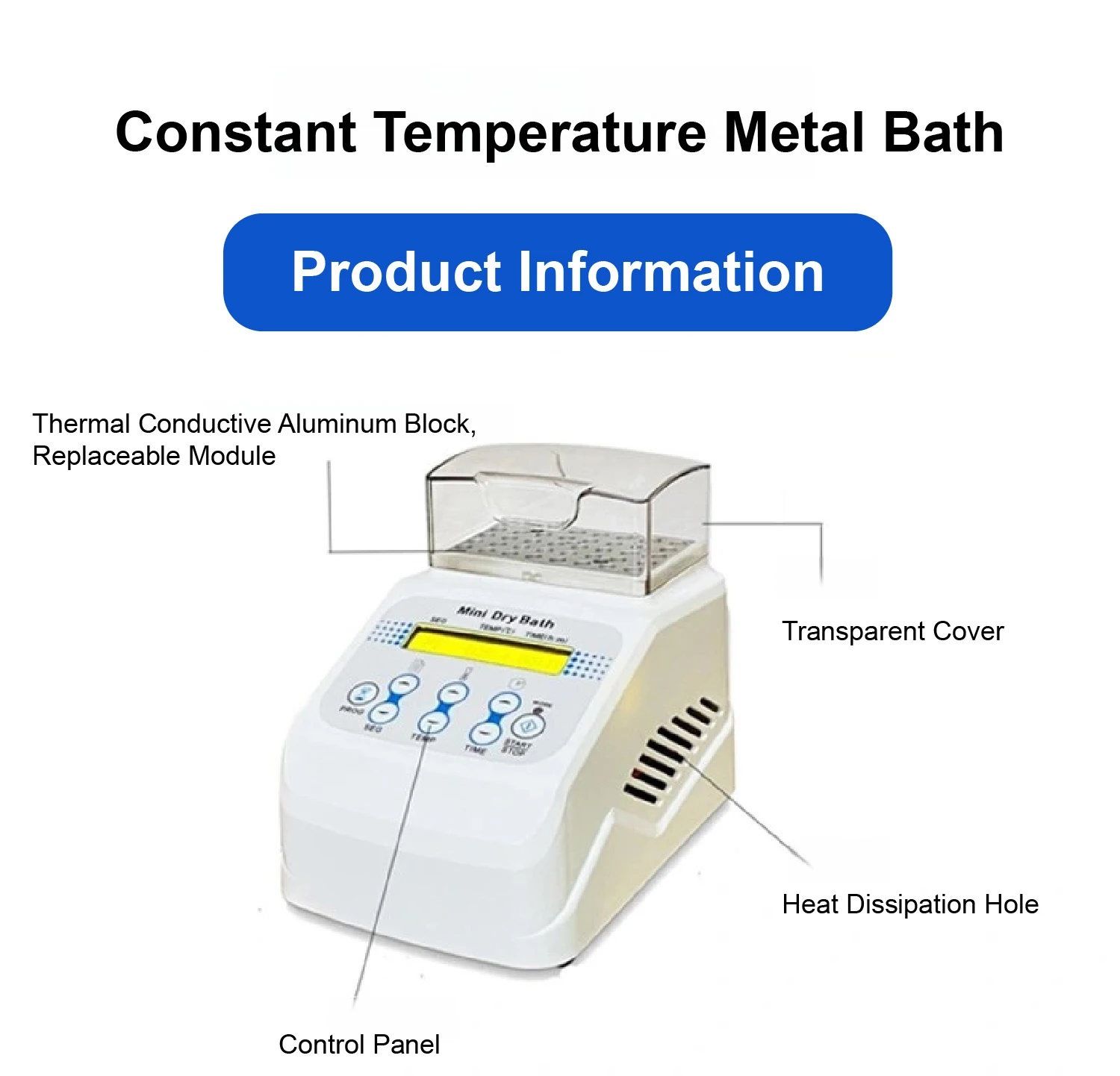 M-JSY-H Mini Thermostatic Dry Bath Incubator Portable Lab Heater with Heating Bl