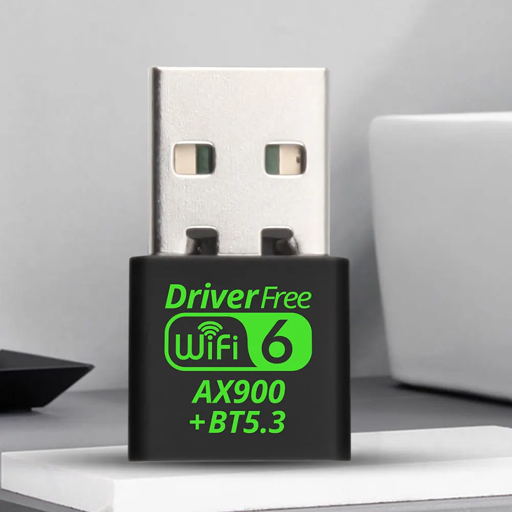 USB WiFi 6 블루투스 호환 5.3 어댑터 USB WiFi 어댑터 900Mbps 무선 네트워크 외부 수신기 드라이버 무료(Win11/10용)