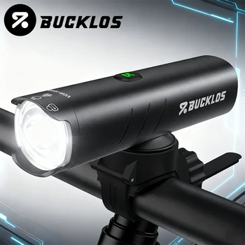 BUCKLOS Faro per bici in lega di alluminio 4500mAh Luce anteriore per bicicletta ricaricabile IP66 Impermeabile 1200LM 1500LM Lampada anteriore per bici