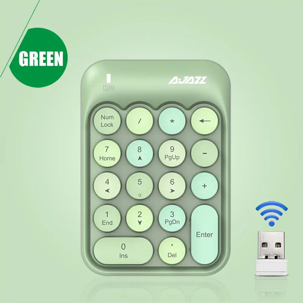 2.4g Wireless Numeric Keypad 18 Keys Mini Portable Chocolate Keycap Computer Digital Wireless Keyboard Mini Teclado 