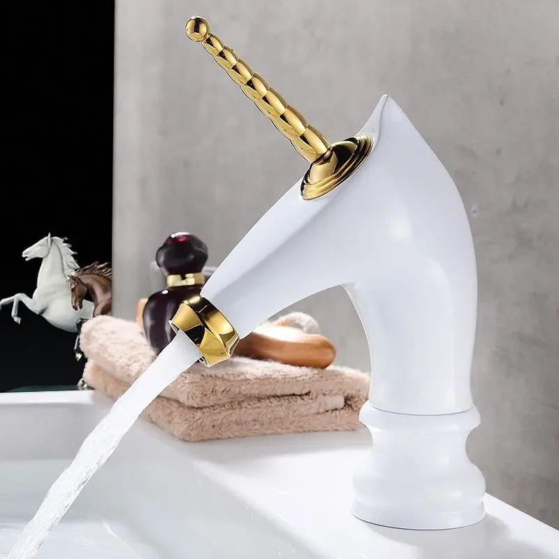 Description Picture 4 of itemBasin Faucets Brass unicorn Bathroom Sink Faucet Single Handle Deck Mounted Toilet Hot And Cold Mixer Water Tap