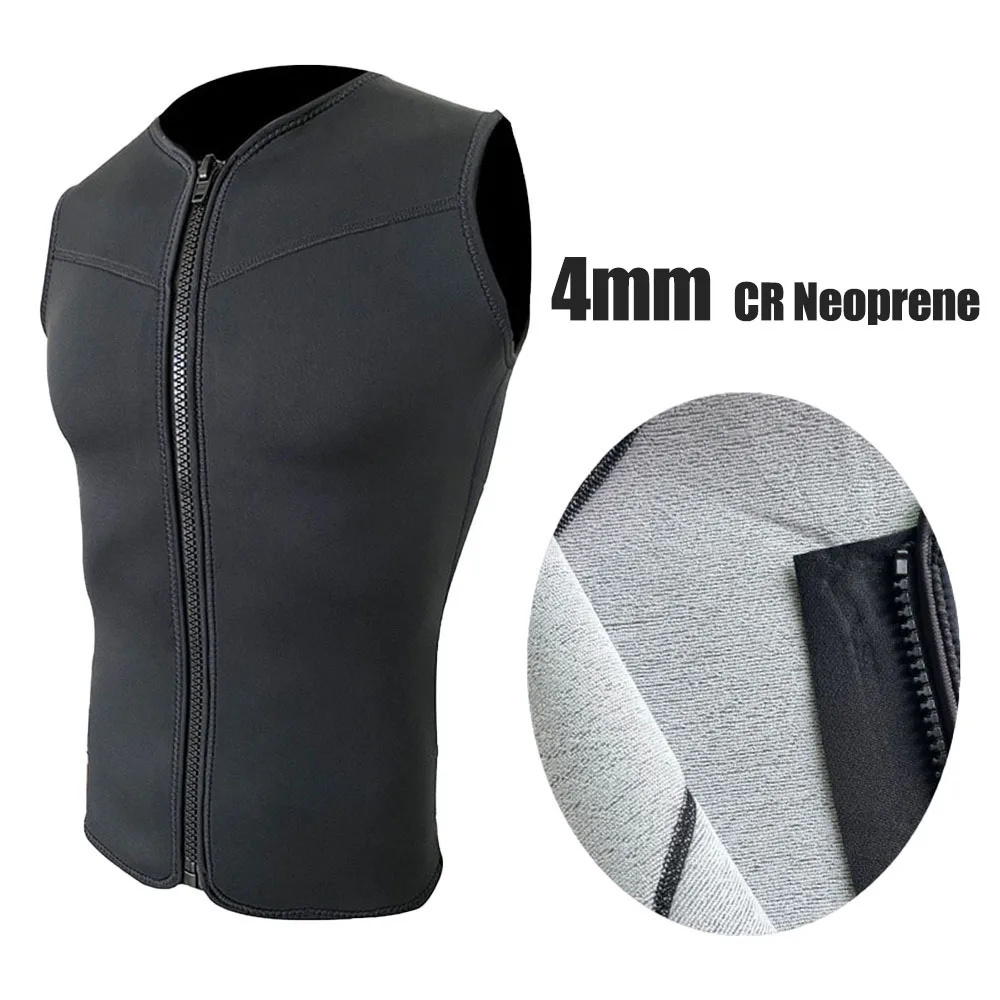 

4MM Neoprene Diving Vest Swimming Sleeveless Zipper Vest Super Elastic Warm Underwater Hunting Diving Sleeveless Surfing Vest