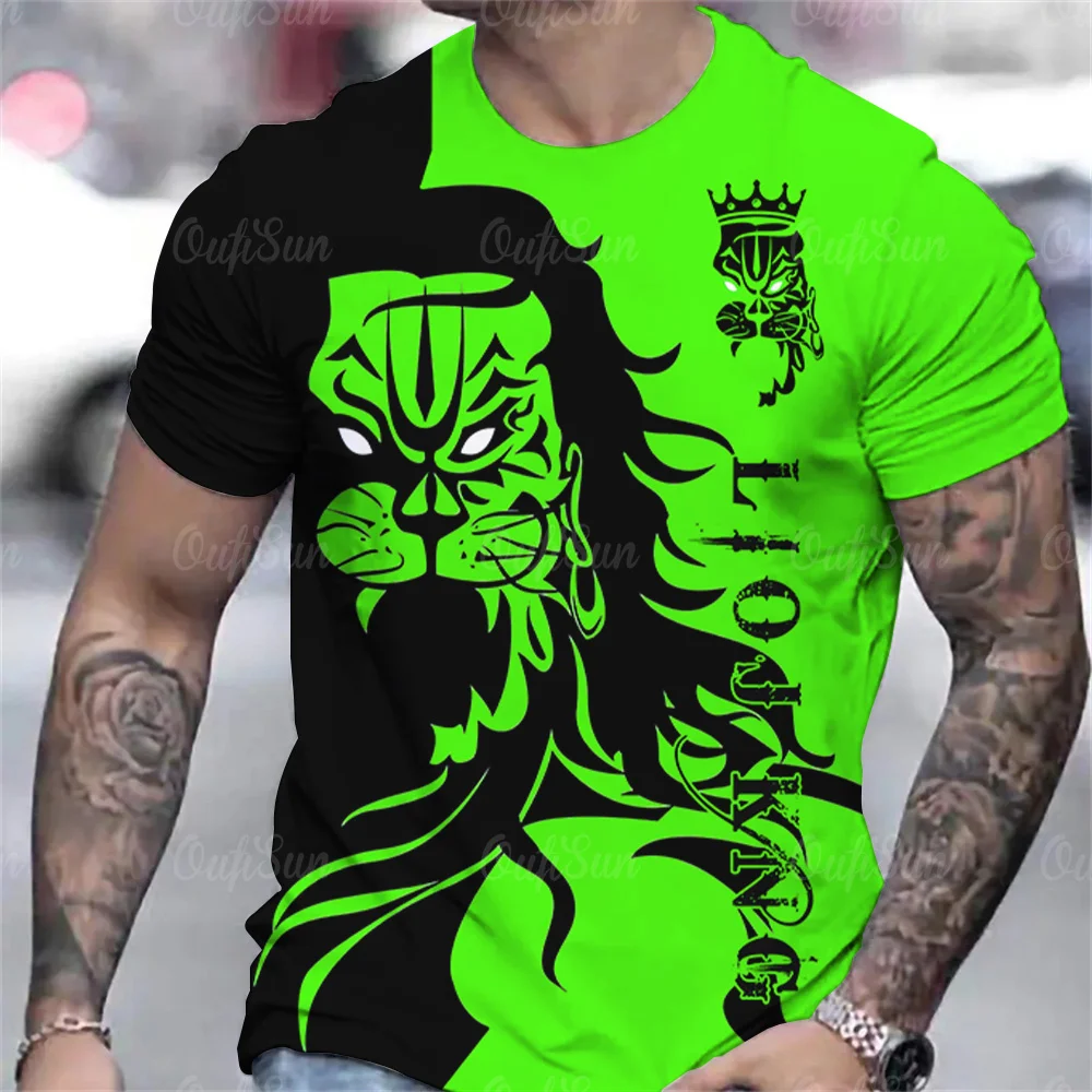 thumbnail image 1 of Camiseta para hombre Taylors Swift 3d Lion Head Printed Men Top Summer Short Sleeve Oversize Ropa para hombre Street Vacation Camiseta, 1 of 4