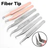 Lashes Tweezers with Fiber Tip Tweezers for Eyelash Extensions Professional Fiber Tips Eyelash Tweezers Eyelash Extensions 6