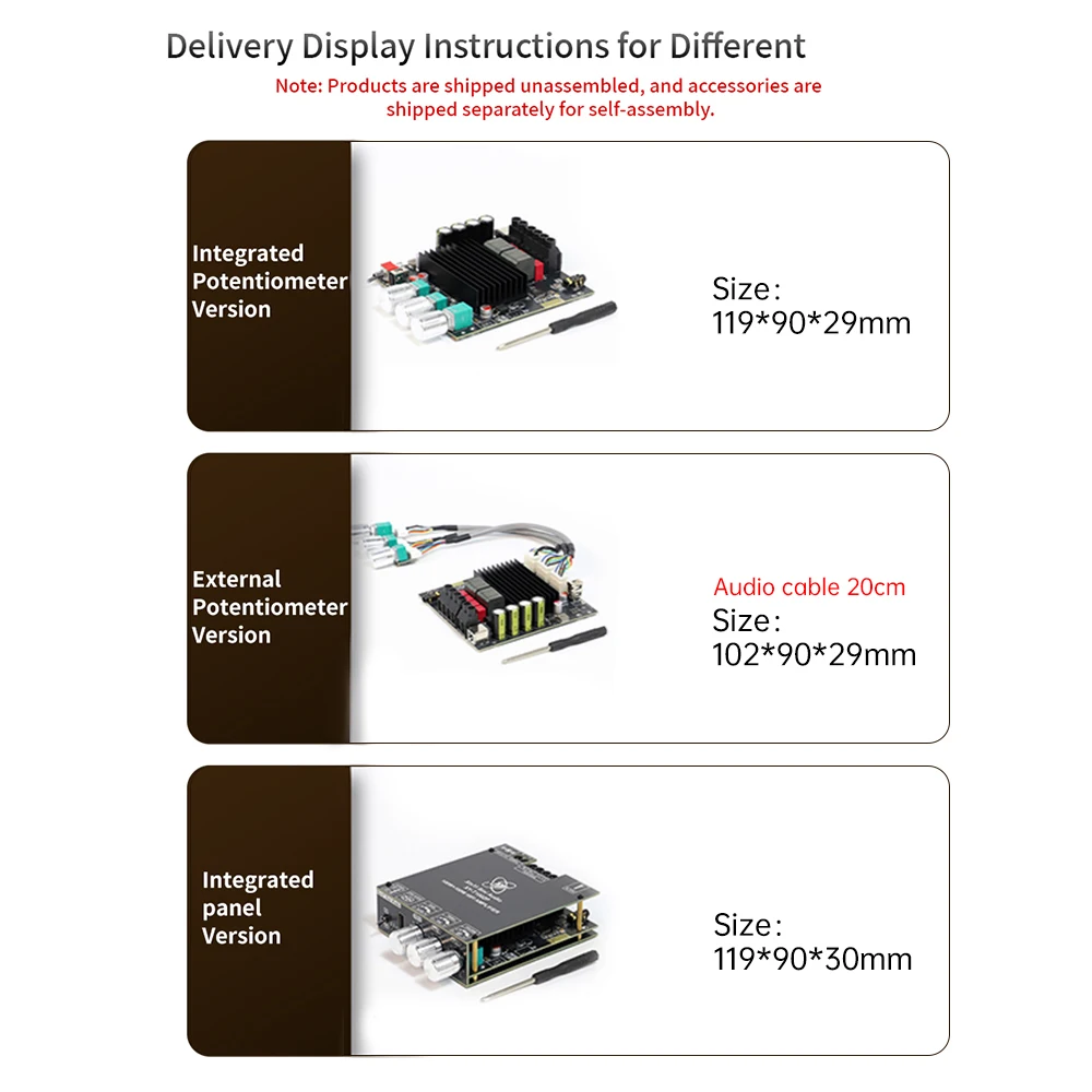 XY-T1002P Bluetooth-Digitalverstärkerplatine 100 W + 100 W Stereo mit Hoch-Niederfrequenzanpassung TPA3221 für Audioprojekte – Detail 6