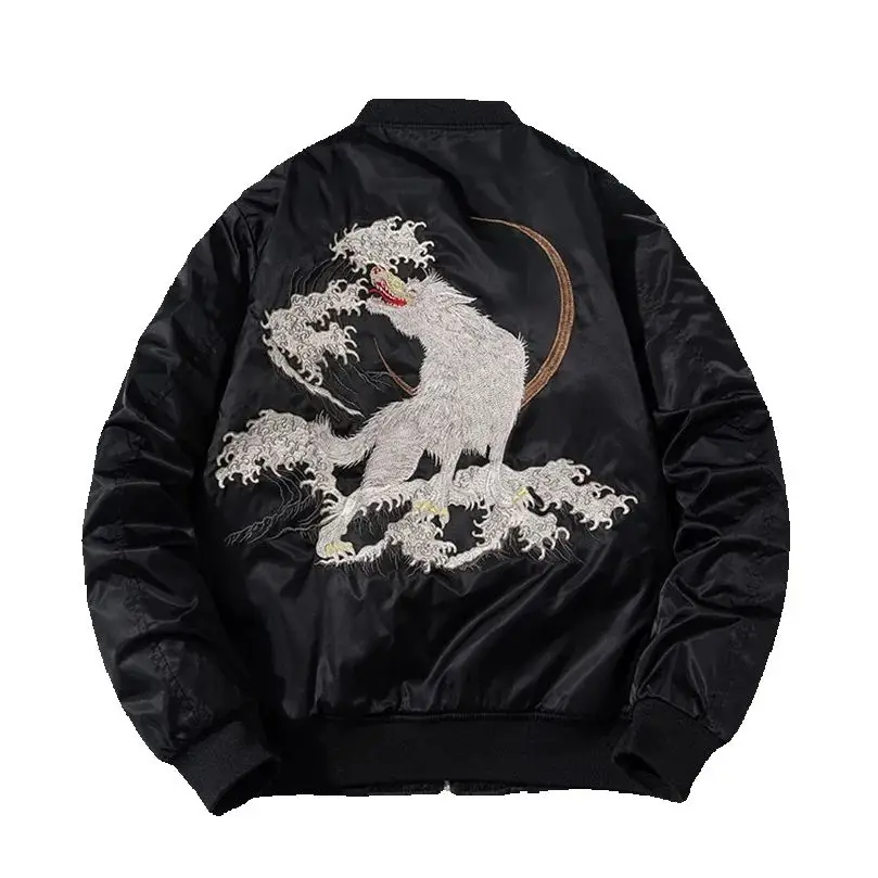 Veste brodée loup pour homme