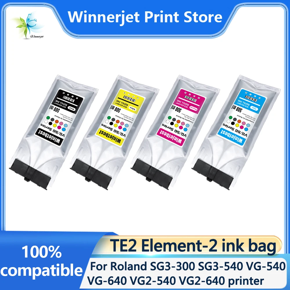 Winnerjet TE2 Element-2 Eco-Solvent Ink Bag with Chip for Roland SG3 ...