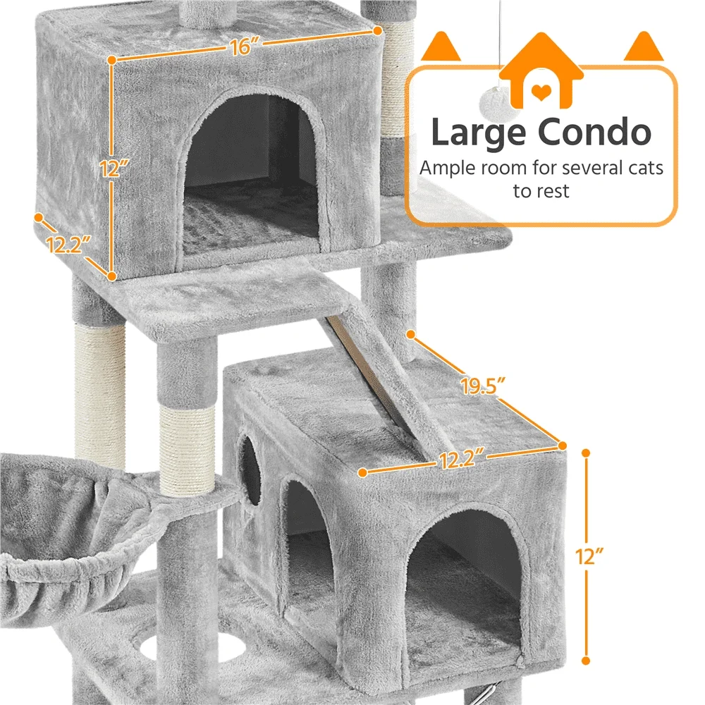 71.5″ H Large Cat Tree with 2 Cozy Perches and 2 Condos 4
