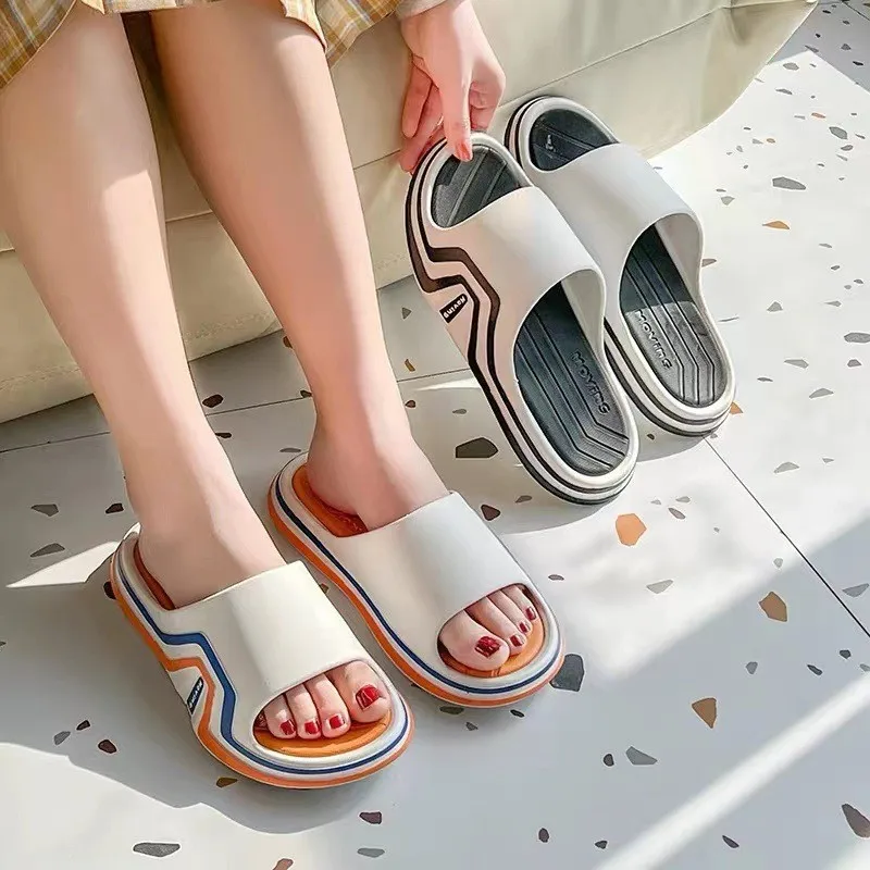 LITONG New Summer Runway Sandals And Slippers Men\'s  Street Fashion Outdoor Sports Flip Flop Soft Anti-slip Couples Home Shoes