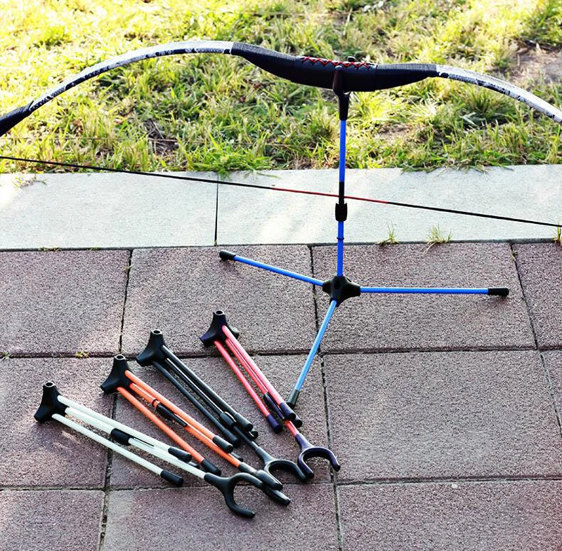 Bow Stand Foldable Archery Recurve Bow Stand Rack Holder for Recurve Longbow Takedown Glass Fiber Portable Mutiple Color archery bow stand