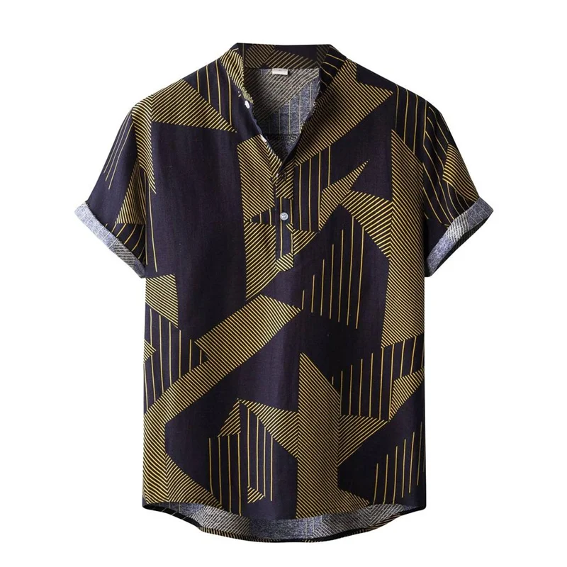

3d Print Plaid Stripes Shirt For Men Summer Casual Vacation Short Sleeves Hot Sale Fashion Street Shirts Oversized Tops Blouse
