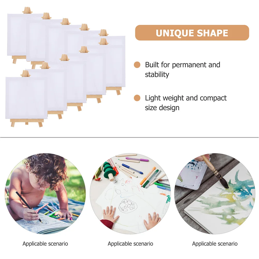 15 Sets Mini Frame Large Easel Table Top Stand for Painting Frames Wooden Watercolor Travel Small Easels Display