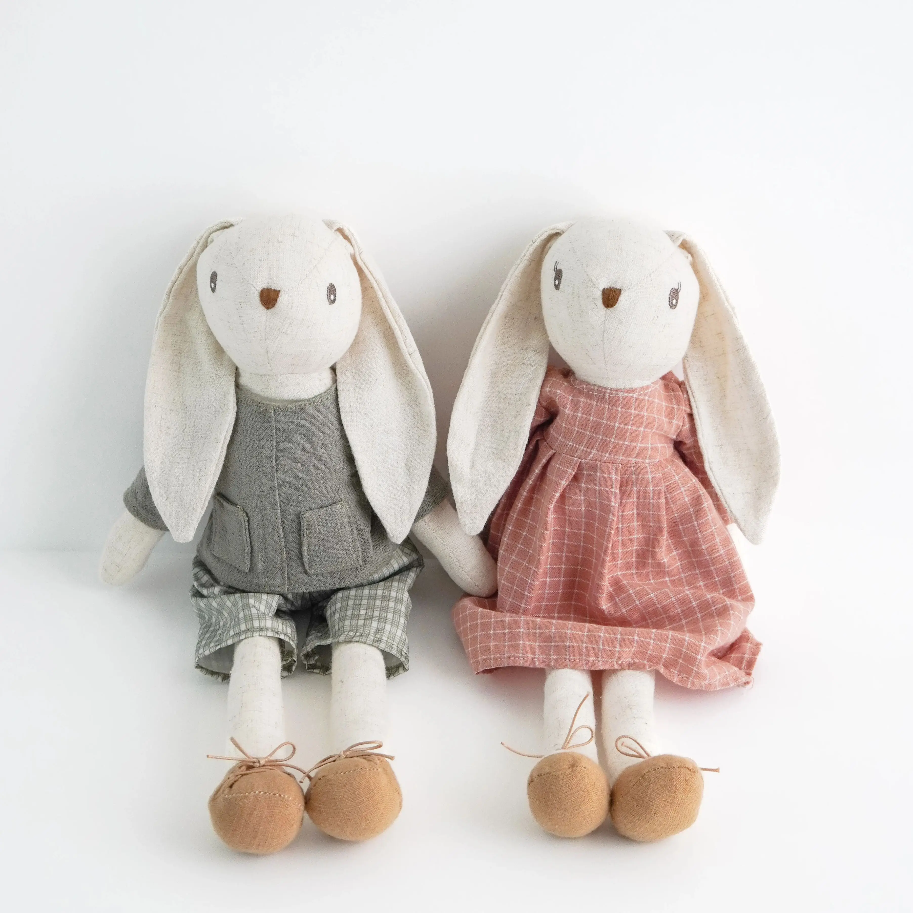 Charming Rabbit Doll with Overalls & Skirt - Children's Room Decor & Gift