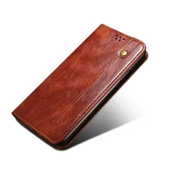 Luxury Leather Texture Flip Wallet Case with Book Cover Design for Realme 12 Plus (Brown)
