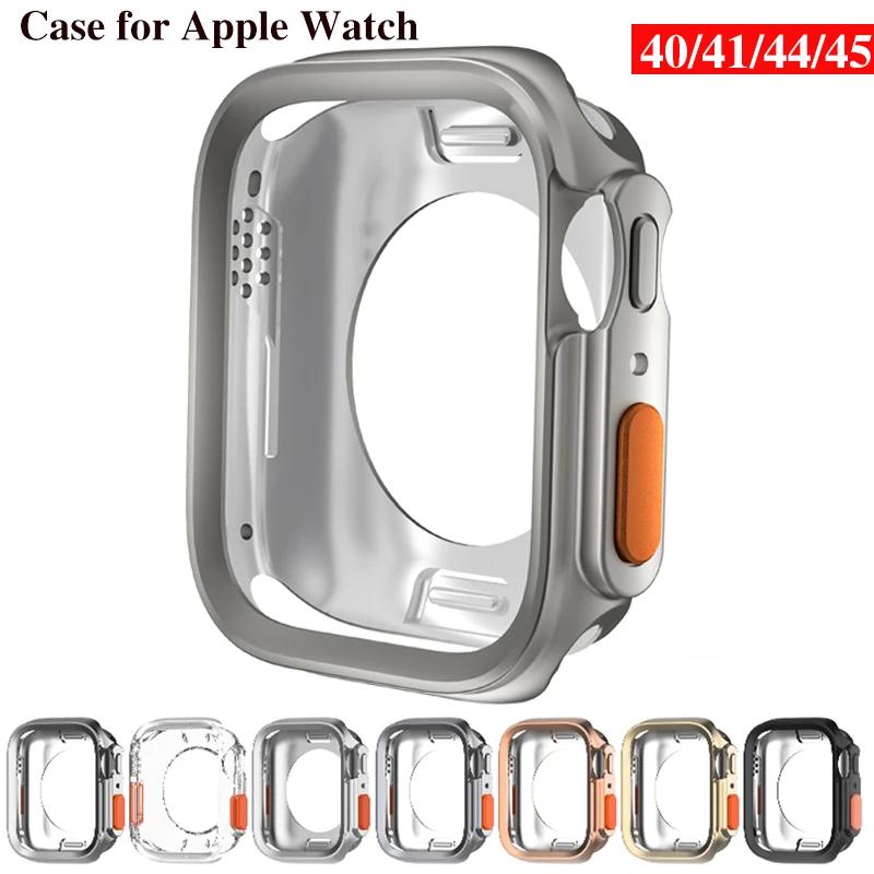 

Защита экрана для планшетов Apple Watch 44 45 мм 40 41 мм, мягкий ударопрочный защитный чехол из ТПУ с полным покрытием бампера для iwatch SE 9 8 7 6 5 4