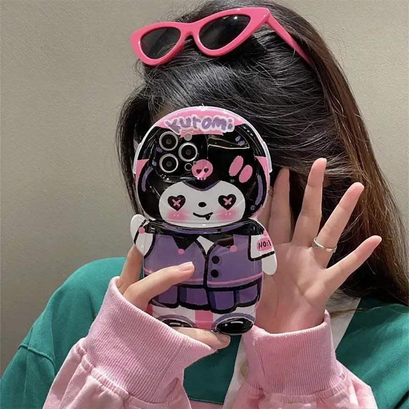 

Funny 3D Cartoon Kuromi Phone Cases For iPhone 14 13 12 11 Pro Max XR XS MAX X Y2k Girl Shockproof Soft Shell Gift