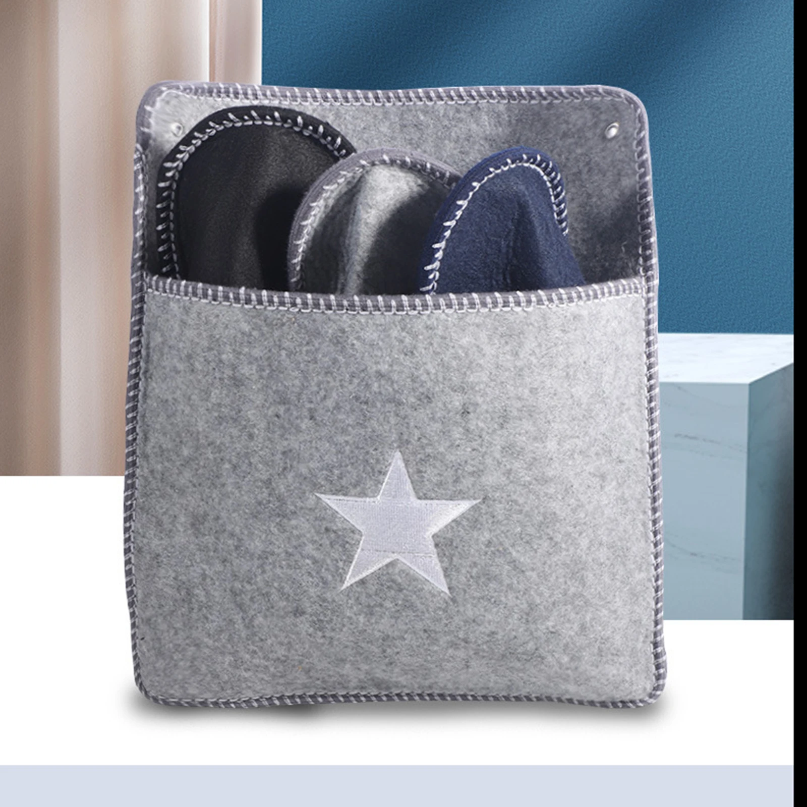 6 Pair Family House Guest Slippers Set Non-Slip Sole Closed Toe Unisex Slippers Felt Disposable Slipper for Bedroom Travel Hotel