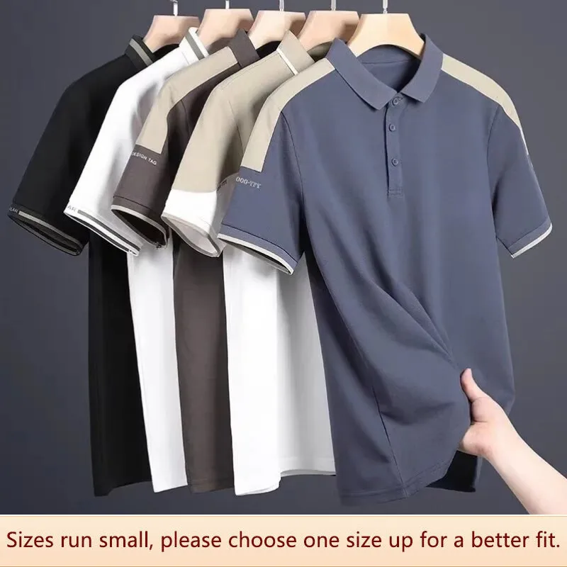 Trendy-Men-s-Short-Sleeve-Polo-Shirt-Lapel-Versatile-Summer-T-shirt ...