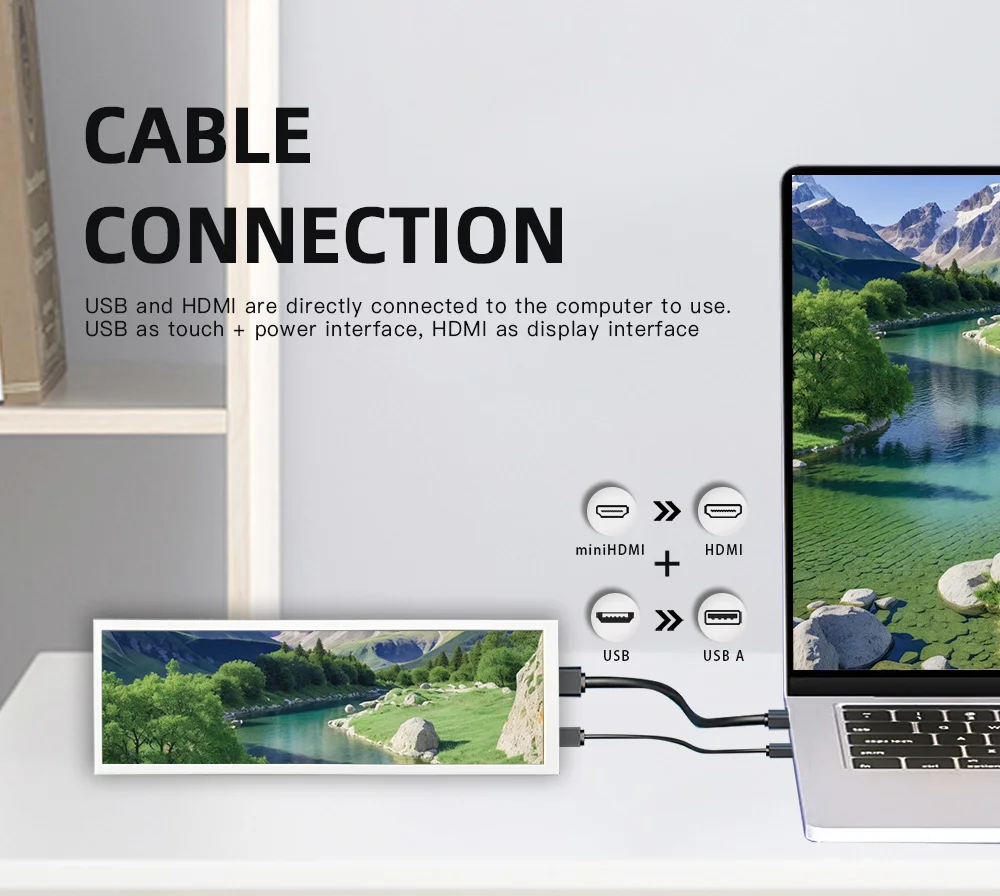 LESOWN ޴  Ʈ ,   PC ƮϿ,  HDMI ġ ũ, ȭƮ , 7.84 ġ IPS 400x1280