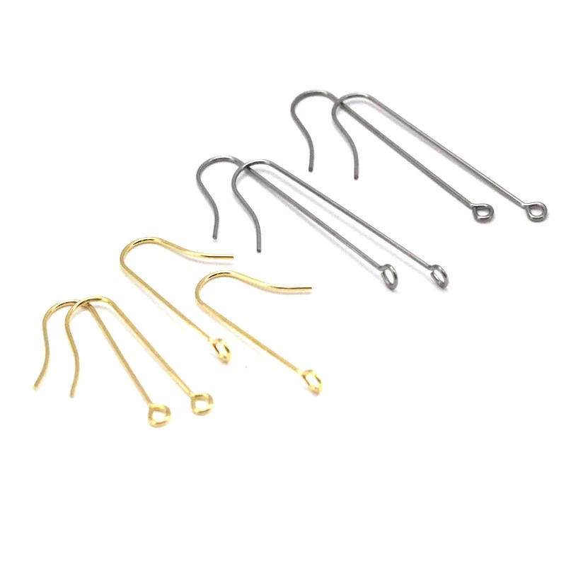 

20pcs/lot 316 Hypoallergenic Stainless Steel Simple Earring Hook Clasps Earwire DIY Earring Findings For Jewelry Making Supplies