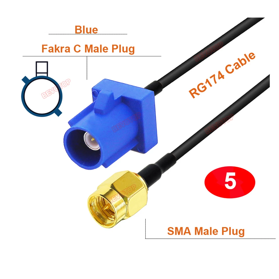 POBADY GPS Cable Fakra C To SMA Plug Pigtail Cable GPS Antenna Adapter Cable RG174 30CM 11.8Inch For Car DVR GPS Module Tracking System Antenna GPS Navigation System GPS Receivers Multi-Way - View #11