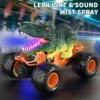 Remote Control Dinosaur Car, 2.4Ghz RC Truck for Toddlers, Electric Hobby RC Car Toys with Light & Sound Spray Birthday Gift for 4