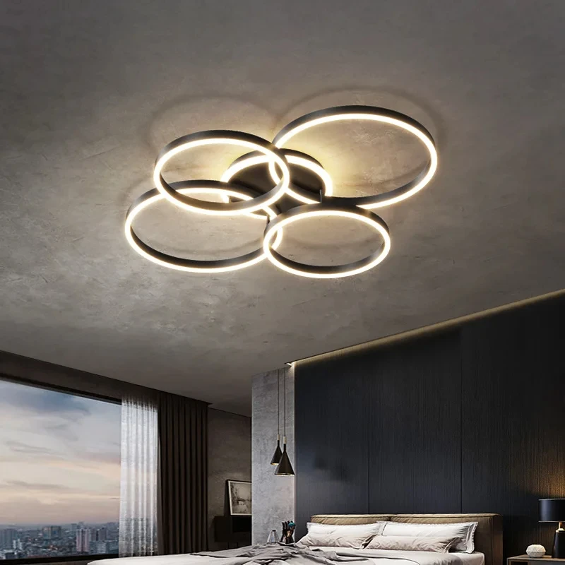 Modern LED Chandelier Lighting Indoor For Living Study Bedroom Lamps Round Rings Foyer Lustre Luminaire led chandelier,ceiling chandelier