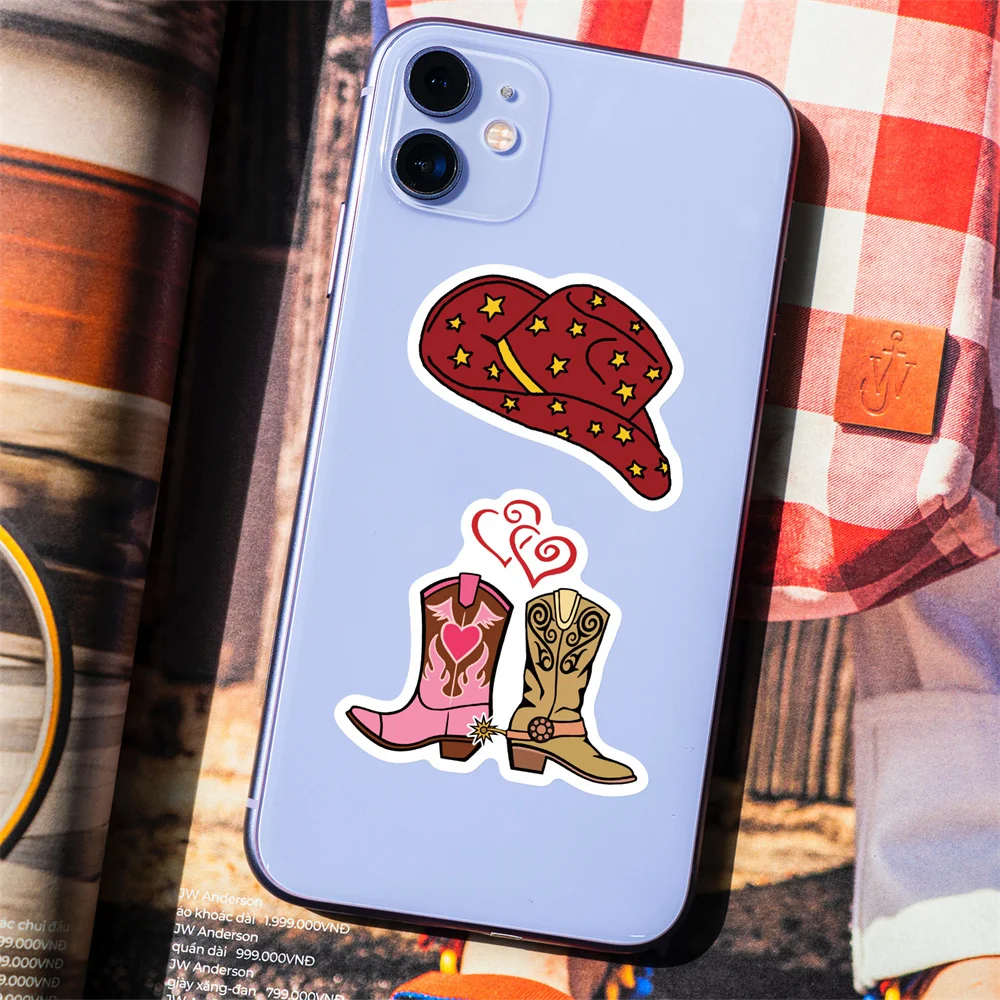 10/30/50PCS Western Element Graffiti Waterproof Sticker Cartoon Cowboy Girl Series Decorative Decal Skateboard WaterCupWholesale