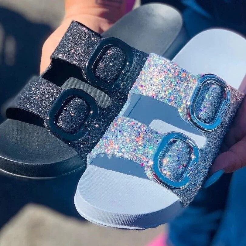 

Тапки женские на платформе с пряжкой, повседневные спортивные летние тапочки, новая модель 2024