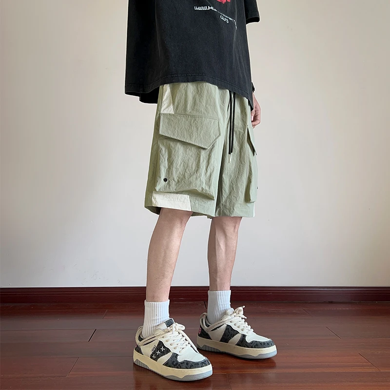 Summer New Men's Casual Shorts Ins Trend Thin Section Workwear Brand Loose Fit Mid-waist Five-point Pants