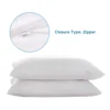 2pcs Zippered Waterproof Pillow Cover, Oil-resistant Knitted Pillow Protector for Bed Sleeping Pillowcase 6