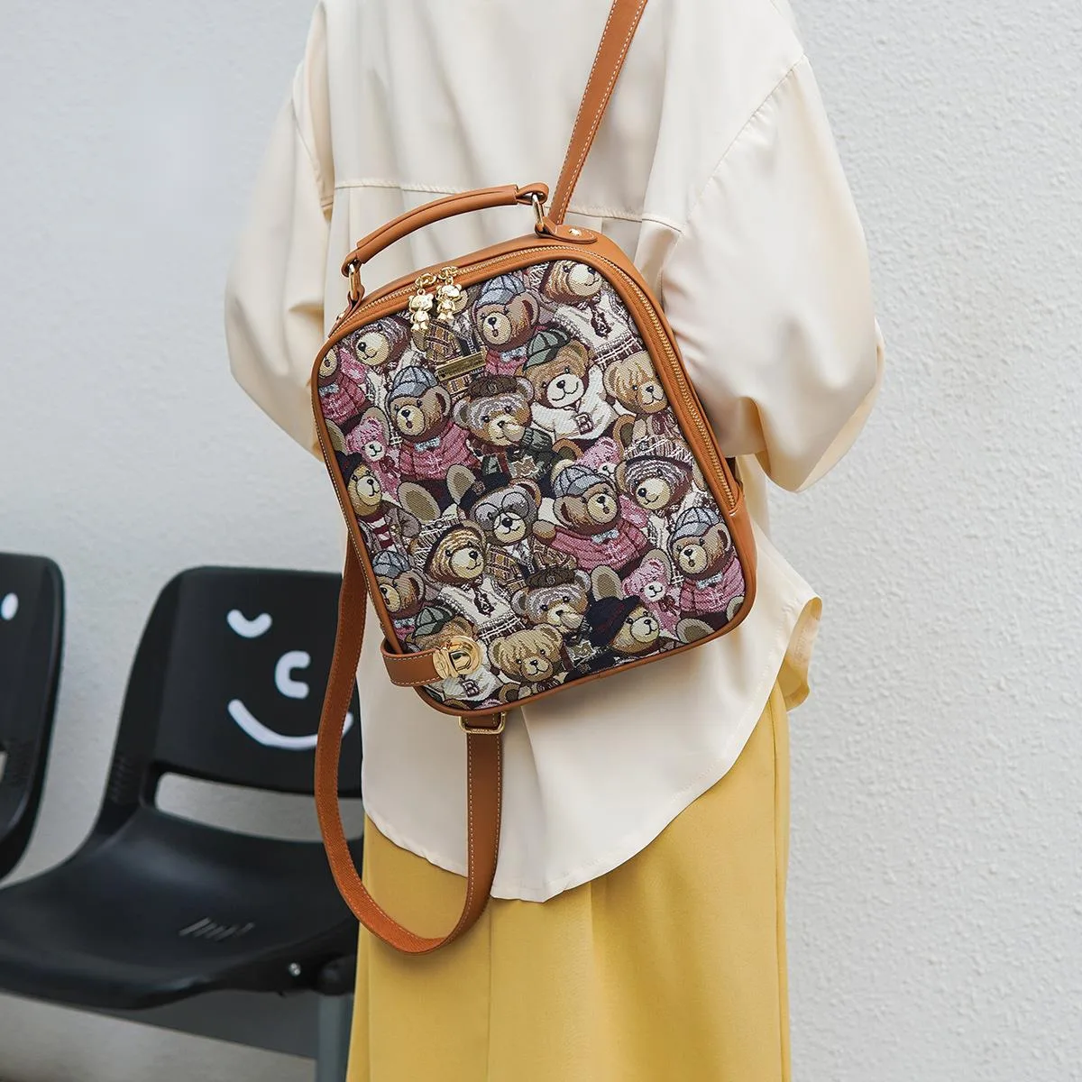 2023 Backpack Women's Casual New Fashion Canvas Messenger Female Tote Bag Large Capacity Children's Travel Mochilas Bolsas Y2k