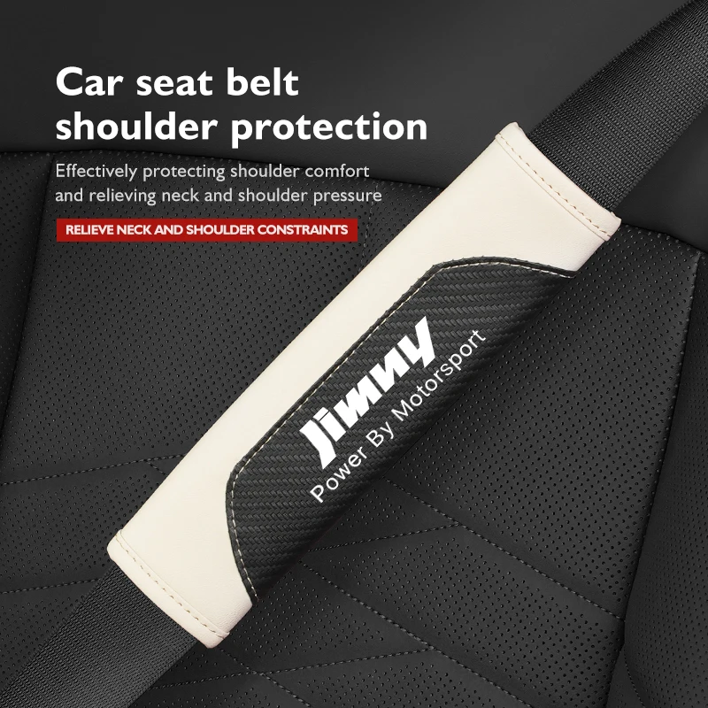 Car Leather Safety Seat Belt Shoulder Cover Protection Accessories for Suzuki Jimny jb32 jb23 jb64 jb43 jb53 jb74