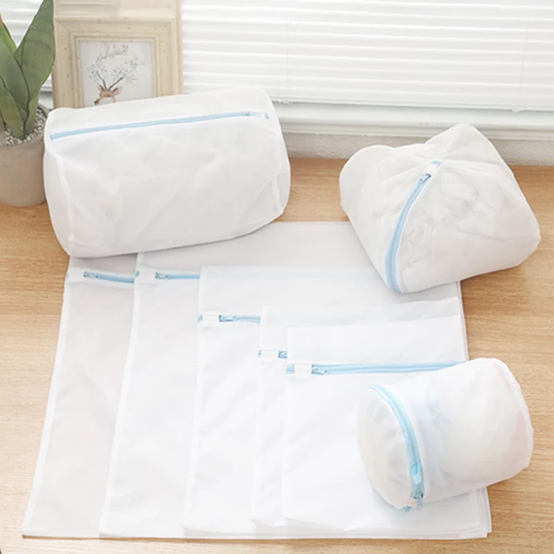 Blue Zipper Laundry Bag Fine Mesh High Quality Storage Bags Household Clothes Cleaning Protect Washing Bag For Washing Machine 2