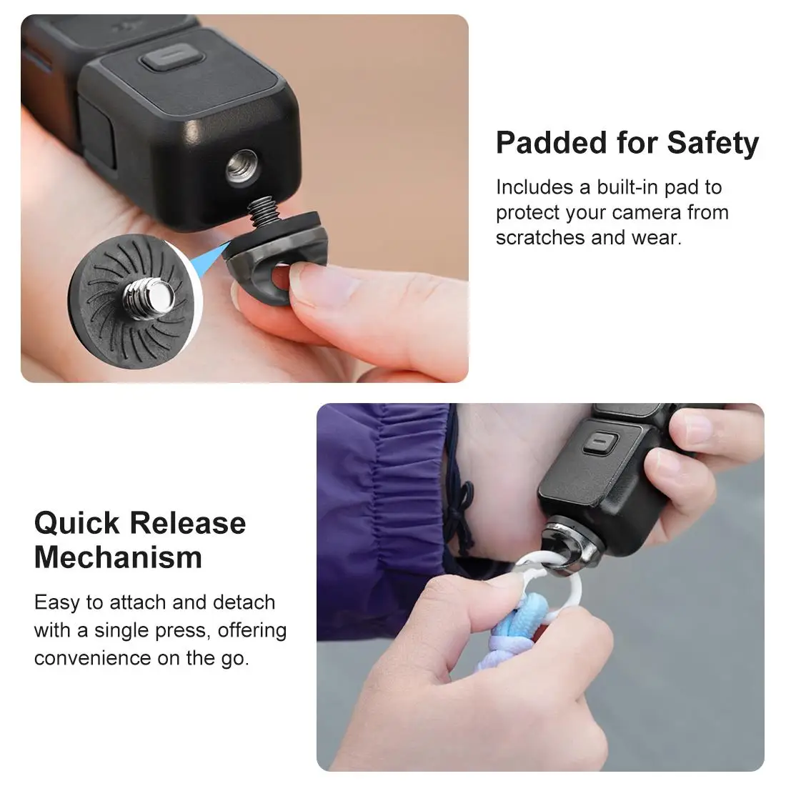 PULUZ Sports Camera Lanyard Long Adjustable Anti-lost Rope for DJI OSMO Pocket 3 / Insta360 X5