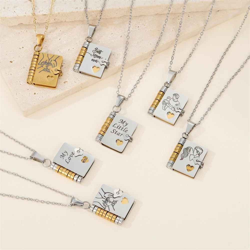 To my Love Granddaughter Chapter Book Necklace Gold Silver