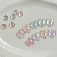 MIANEL 2026 Vernis Gel Effet Œil de Chat Crème Transparent Glacé Perles de Verre Satinées Poudre Magnétique Fine Blanc Porcelaine Nail Art 3