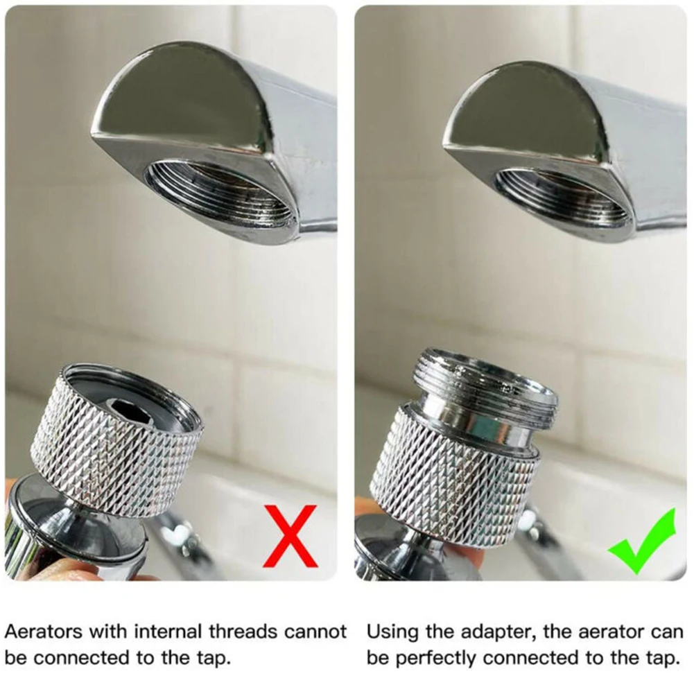 

Аксессуары для аэратора адаптер для крана Tap + 2 прокладки из латуни, инструмент для легкой установки, экономия воды, наружная резьба