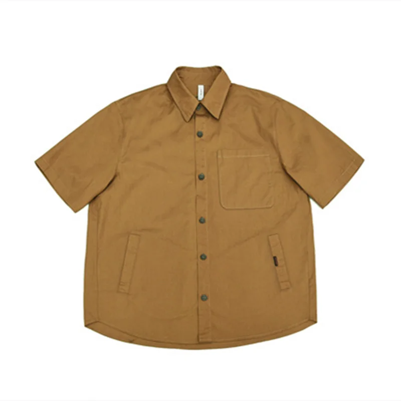 

Summer New Tooling Short-sleeved Shirt Japanese Casual Neutral Overalls Outdoor Hiking Trekking Students Clothing Camping