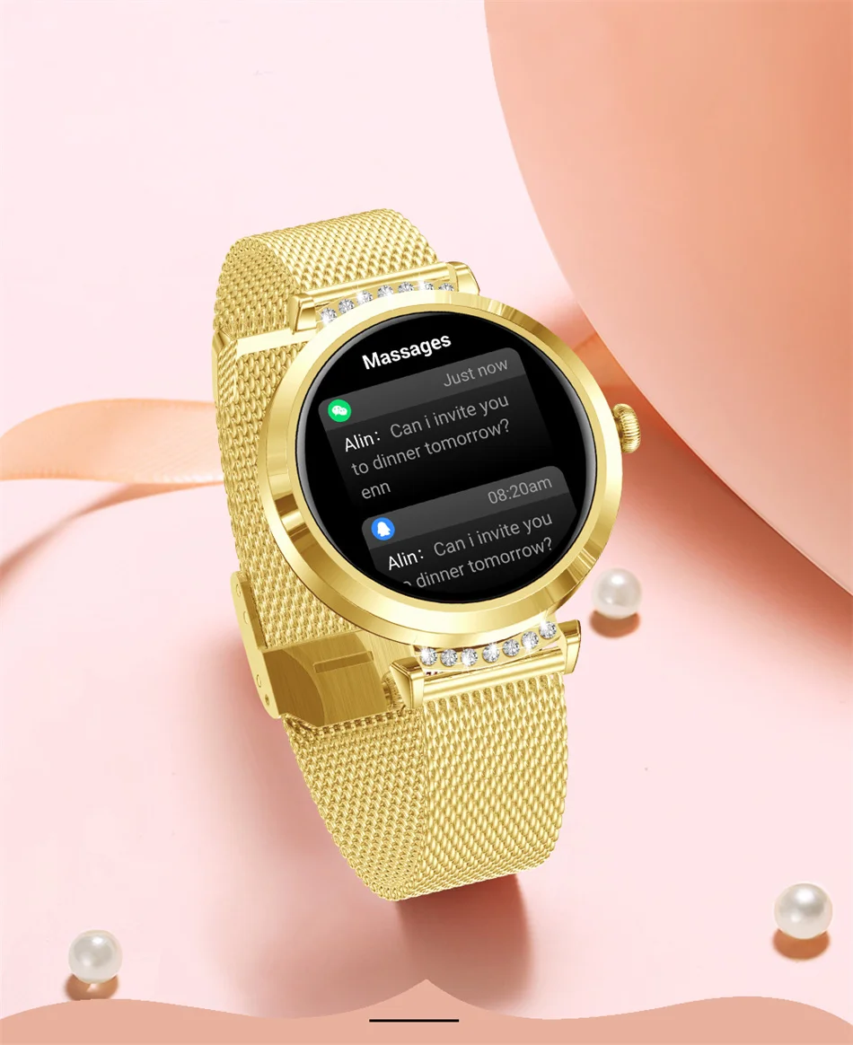 2022 New Smart Watch Women Heart Rate Health Monitoring Sport Fitness Tracker IP68 Waterproof Smart Alarm Clock Smartwatch Ladie