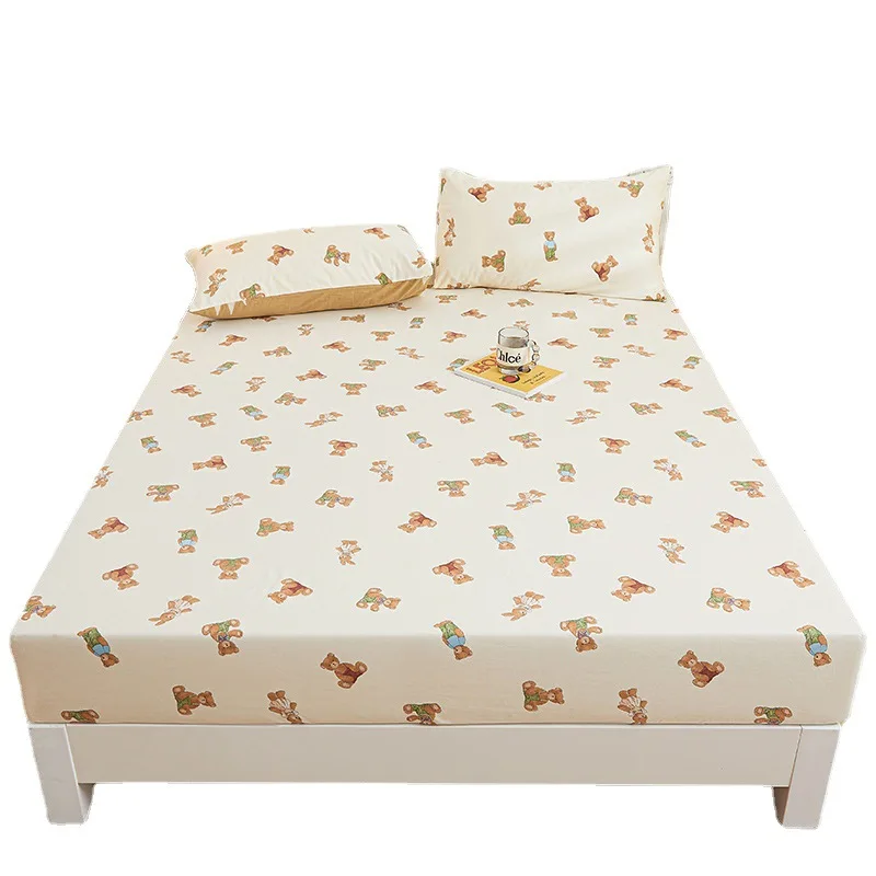 

Cartoon printed all cotton bed sheet, dustproof pure cotton bed cover for student dormitories