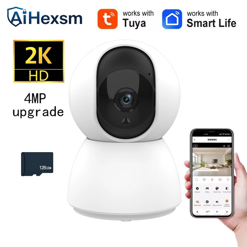 2K 400W Tuya Smart Mini WiFi IP Camera Remote Wireless Surveillance Auto Tracking Of Human Home Security CCTV Baby Pet Monitor 1