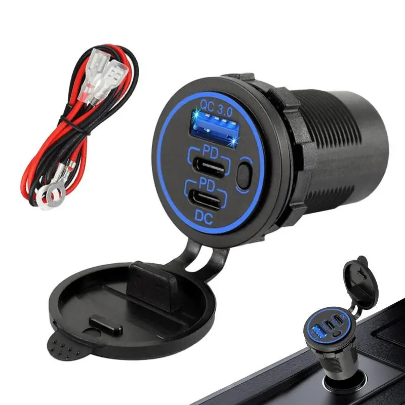 

Car Charger Splitter 3 In 1 Fast Car Charger 3-Socket Lighter Adapter 54w Car Charger Adapter Powerful 12v/24v Car Splitter