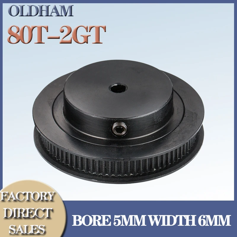 

80Teeth 80T Black Anodized 80 Teeth 2M 2GT synchronous Pulley Bore 5mm for width 6mm 2MGT Timing Belt GT2 pulley Belt