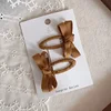 New Baby Hair Clips  Autumn Winter Leaf Color Series Cotton Belt Bow Children's BB Clips Bangs Hairclips Side Hair Accessory 4