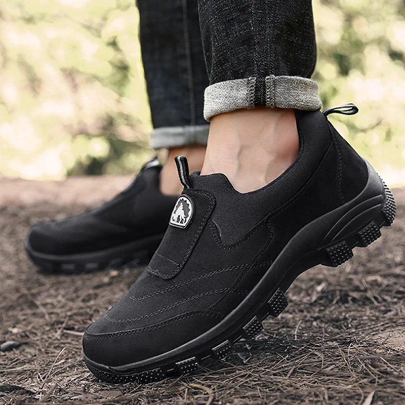 STRONGSHEN Men Walking Shoes Winter Warm Fur Sneakers Non-slip Casual Light  Loafers Slip on Shoes Men Zapatillas Hombre