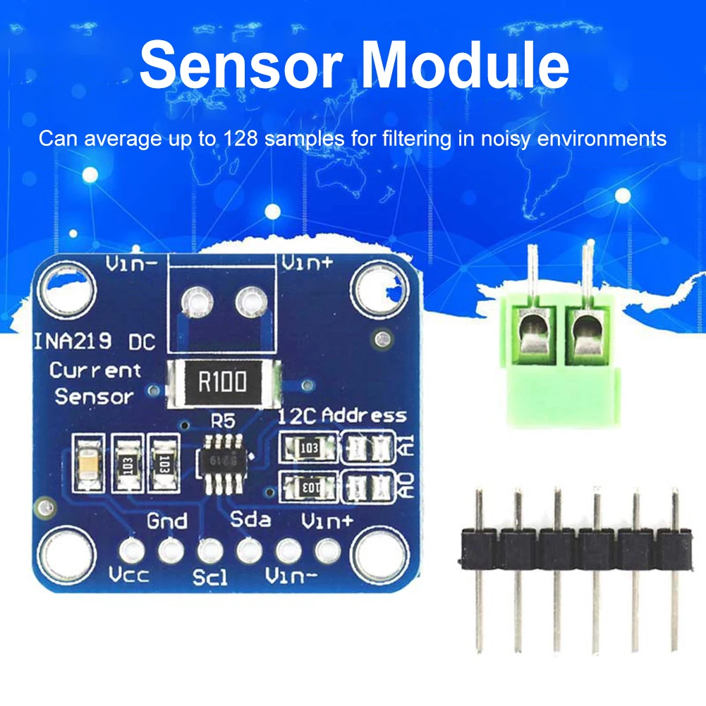 MCU-219 INA219 Bi-directional Current Sensor Breakout Module I2C Zero Drift Power Monitoring Sensor Module High-precision