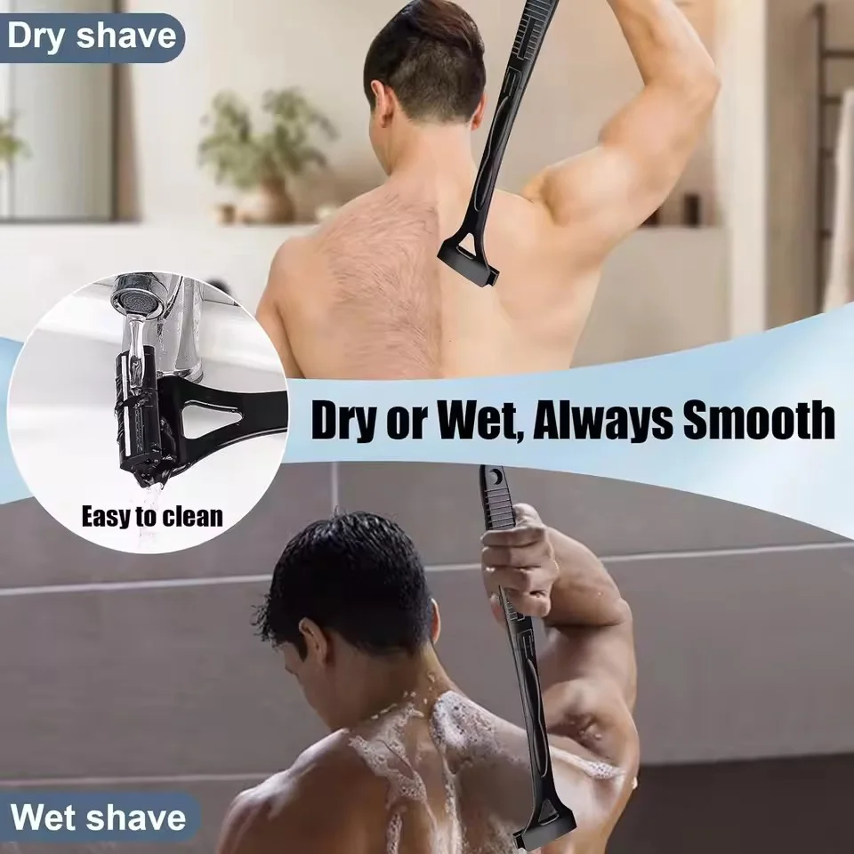 Ultimate Men's Foldable Back Hair Removal Shaver with Long Handle