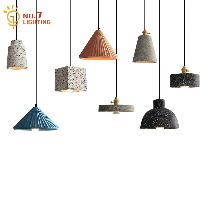 

Designer Minimalist Macaroon Terrazzo Cement Pendant Lamp Art Decor Loft Study Restaurant Living/Dining Room Kitchen Bedroom Bar